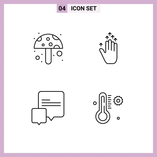 User Interface Line Pack Modern Signs Symbols Food Temperature Gesture — Vetor de Stock
