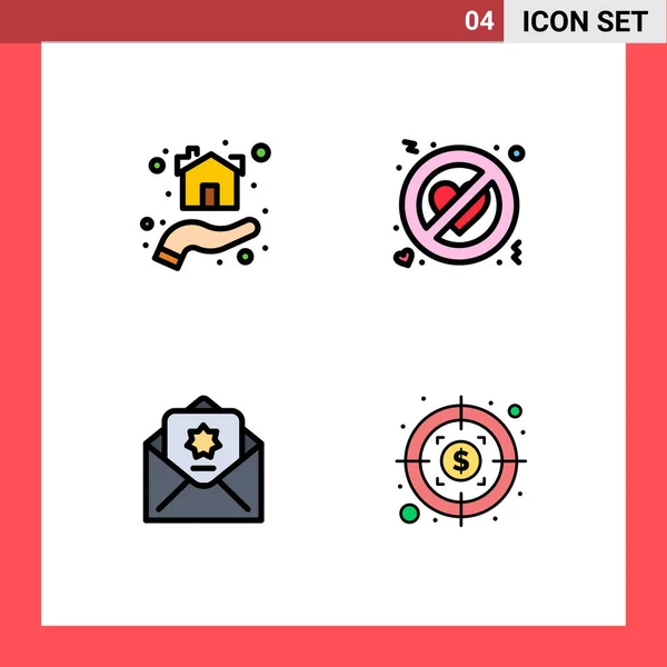 Set Modern Icons Symbols Signs Giving Donation House Love Islam — Stock Vector