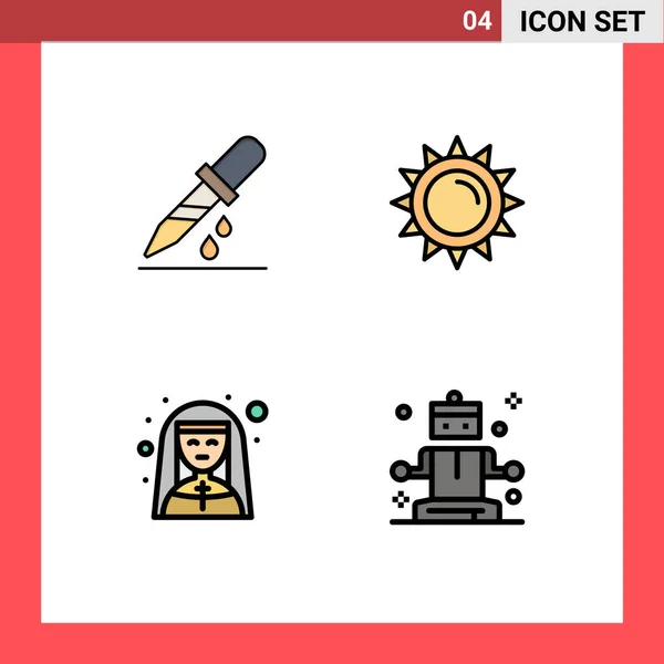 Universal Icon Symbols Group Modern Filledline Flat Colors Droup Female — Stockový vektor