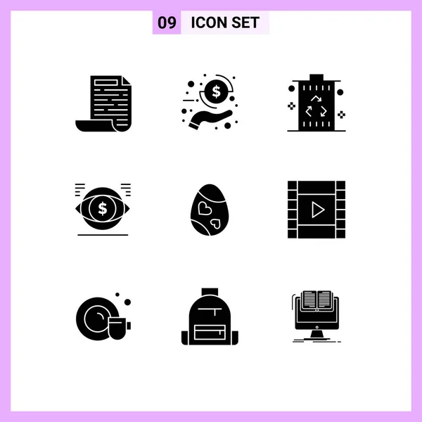 Pack Modern Solid Glyphs Signs Symbols Web Print Media Bird — Stock Vector