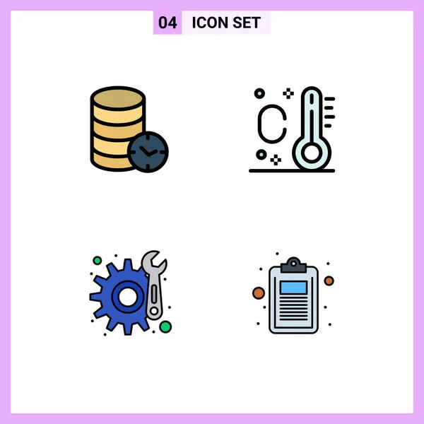 Set Dari Ikon Modern Simbol Tanda Tanda Untuk Hosting Perbaikan - Stok Vektor