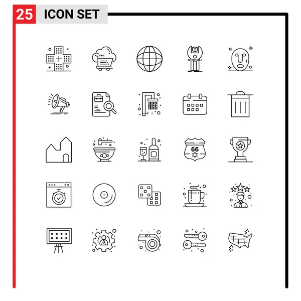 Set Modern Icons Symbols Signs Facial Kit Ecommerece Development Sdk — Stockový vektor