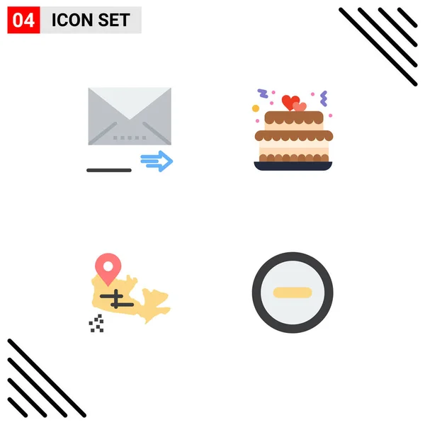 Conjunto Iconos Planos Universales Para Aplicaciones Web Móviles Correo Electrónico — Vector de stock