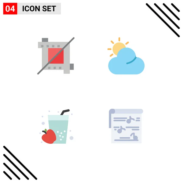 Universal Icon Symbols Group Modern Flat Icons Crop Album Sun — Stock Vector