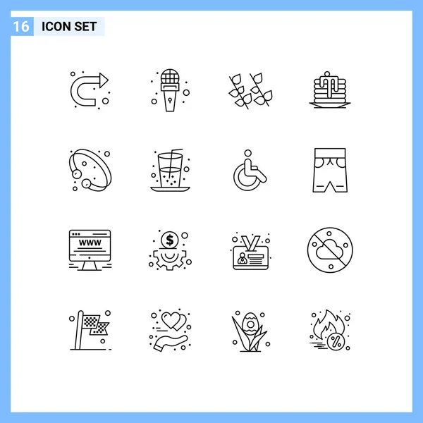 Universal Icon Symbols Group Modern Outlines Fashion Canada Ecology Wedding — Stockvektor