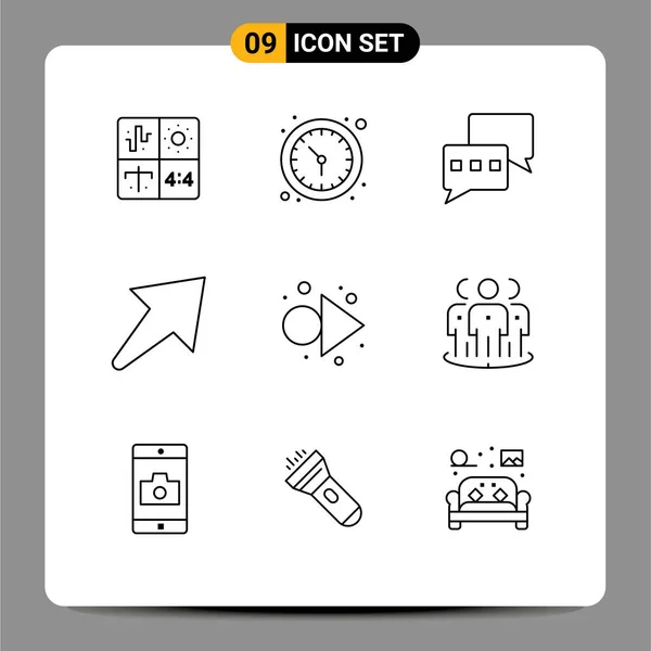 Pictogram Set Dari Unsur Rancangan Vektor Sederhana Dari Kanan Panah - Stok Vektor