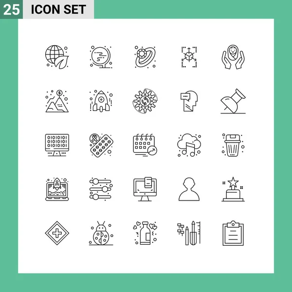 Creative Icons Modern Signs Symbols Child Care Hands Diamond Chart — Stock Vector