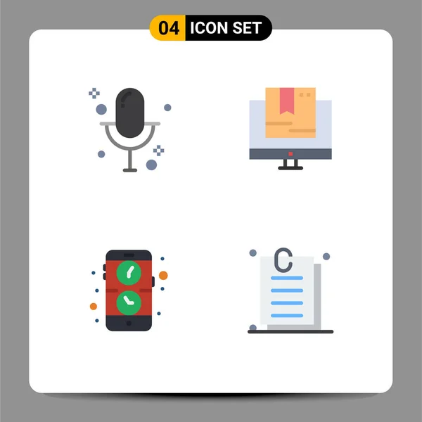 Concept Flat Icon Pour Sites Web Mobile Applications Audio Application — Image vectorielle