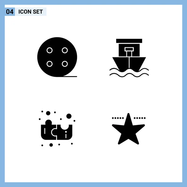 Universal Icon Symbols Group Modern Solid Glyphs Battery Strategy Ship — Stock Vector