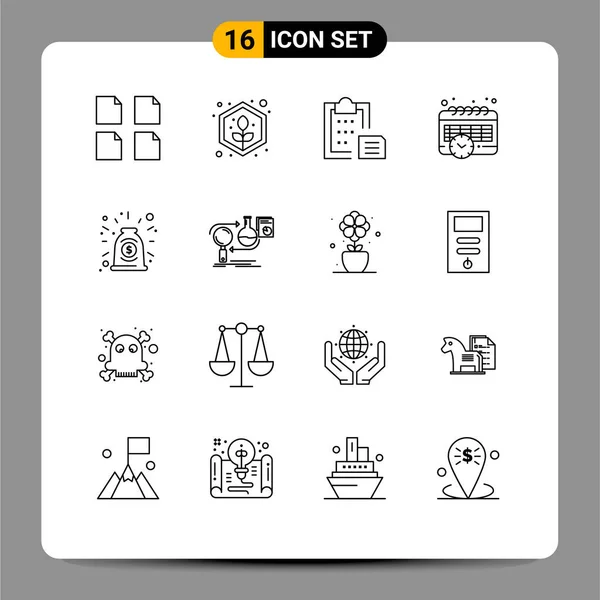 Conjunto Iconos Interfaz Usuario Moderna Símbolos Signos Para Contrato Acuerdo — Archivo Imágenes Vectoriales