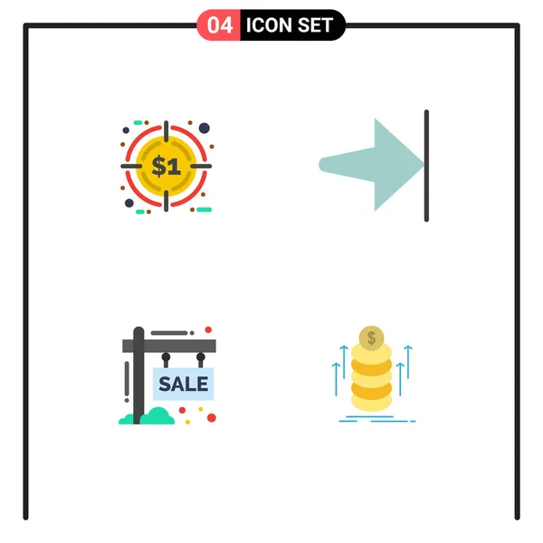 User Interface Flat Icon Pack Signes Symboles Modernes Réduction Vente — Image vectorielle