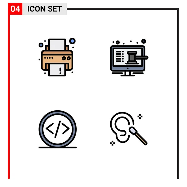 Universal Icon Symbols Group Modern Filledline Flache Farben Des Geräts — Stockvektor