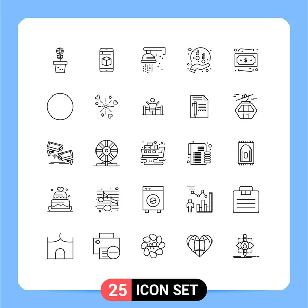 Stock Vector Icon Pack Linha Sinais Símbolos Para Patrocínio Fundos —  Vetores de Stock