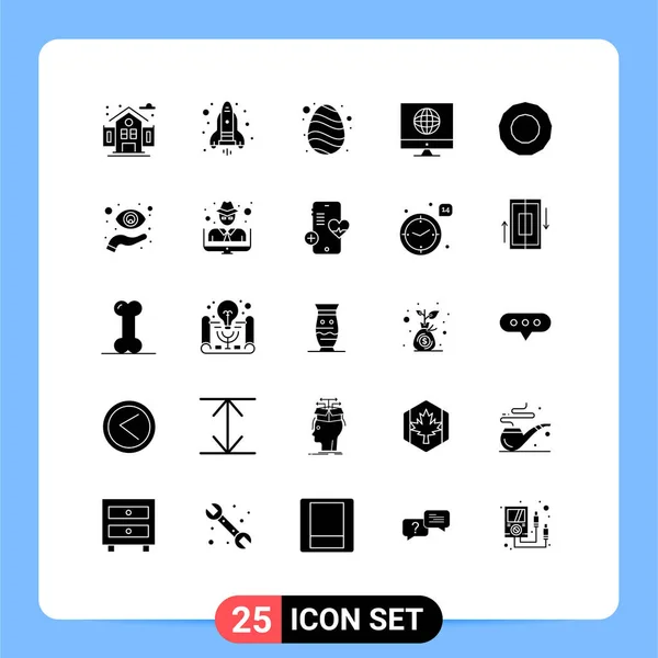 User Interface Solid Glyph Pack Modern Signs Symbols Focus Bonus — Διανυσματικό Αρχείο