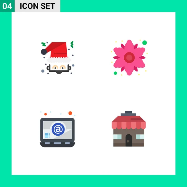 Universal Icon Symbols Group Modern Flat Icons Christmas Computer Santa — Stock Vector
