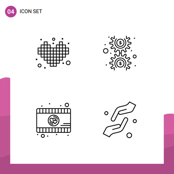 Set Von Modernen Symbolen Symbole Zeichen Für Wettbewerb Video Tetris — Stockvektor
