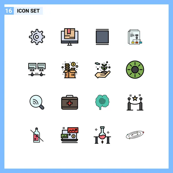 Universal Icon Symbols Group Modern Flat Color Linhas Preenchimento Computador —  Vetores de Stock