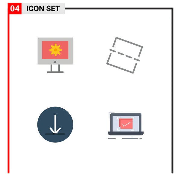 Set Von Vector Flat Icons Grid Für Online Support Service — Stockvektor