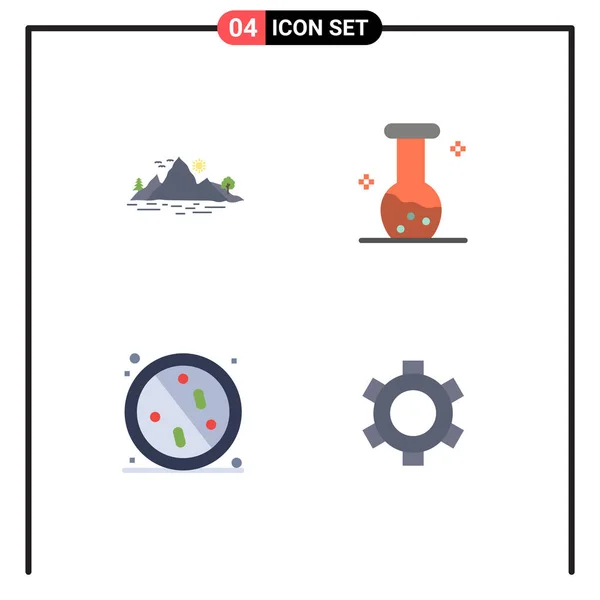 User Interface Pack Basic Flat Icons Nature Mountain Βιοχημεία Αντιβακτηριακά — Διανυσματικό Αρχείο