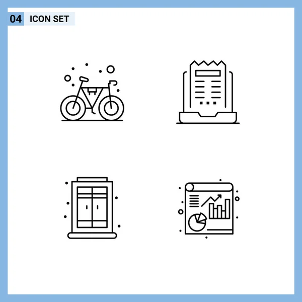 Universal Icon Symbols Group Modern Filledline Flat Colores Bicicleta Hogar — Vector de stock