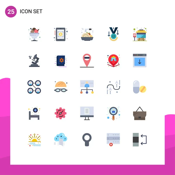 Stock Vector Icon Pack Mit Linienzeichen Und Symbolen Für Stop — Stockvektor