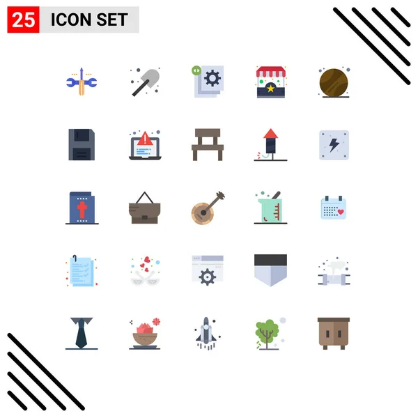 Set Iconos Interfaz Usuario Moderna Signos Símbolos Para Pelota Compras — Vector de stock