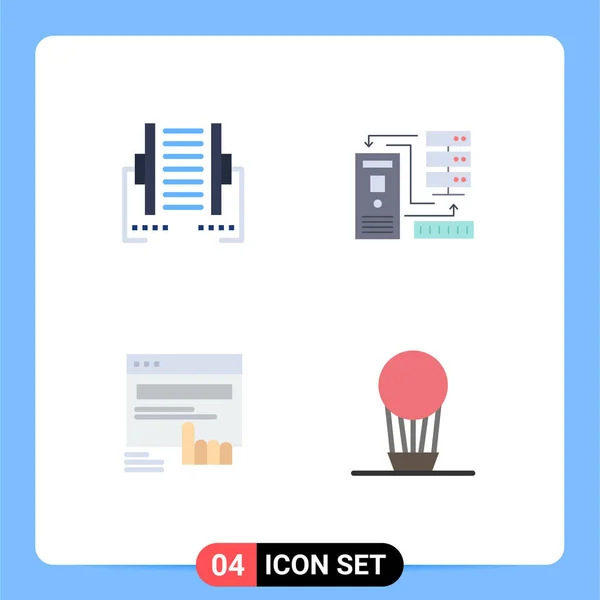 Flat Icon Pack Símbolos Universales Computadora Información Digital Datos Dedos — Archivo Imágenes Vectoriales
