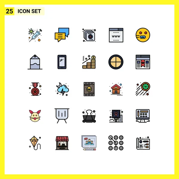 Conjunto Iconos Interfaz Usuario Moderna Símbolos Signos Para Emot Sitio — Vector de stock