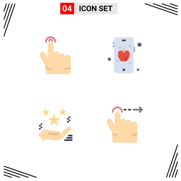 Set Iconos Planos Comerciales Pack Para Doble Presente Móvil Mano — Vector de stock