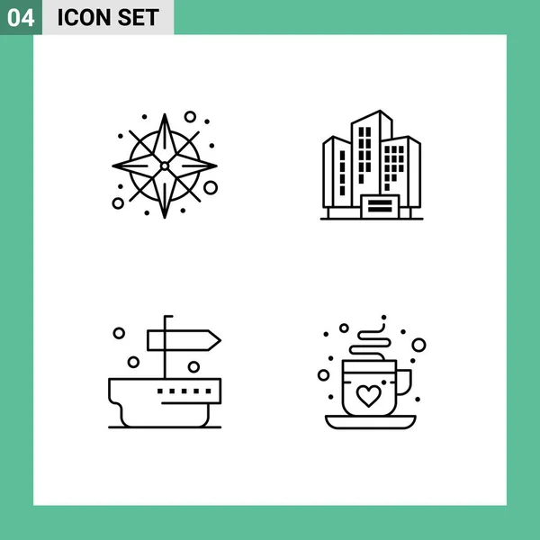 Universal Icon Symbols Group Modern Filledline Flat Colors Compass Thanks — Stock Vector