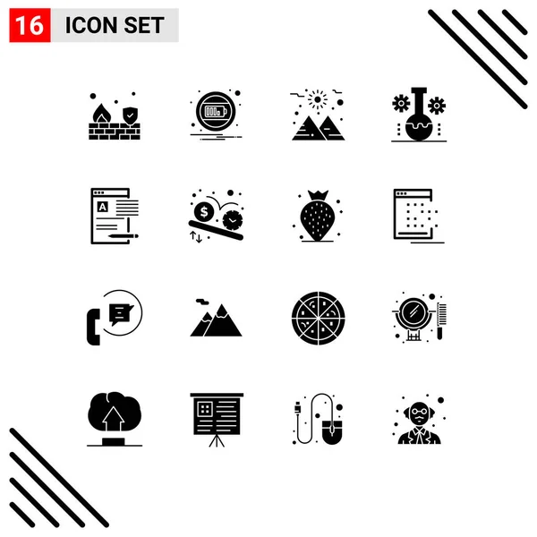Creative Icons Modern Signs Symbols News Technology Lab Planet Scientific — Stock Vector