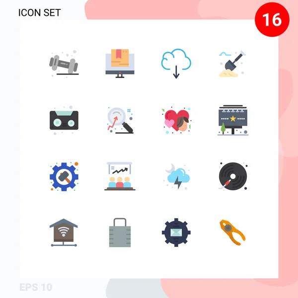 Vector Flat Colors Grid 카세트 Spade Editable Pack Creative Vector — 스톡 벡터