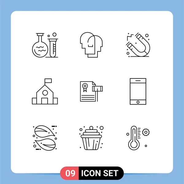 Set Vector Outlines Grid Expensive Auction Education Science Learn Szerkeszthető — Stock Vector