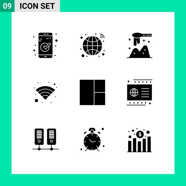 Stock Vector Icon Pack Mit Linienzeichen Und Symbolen Für Karte — Stockvektor