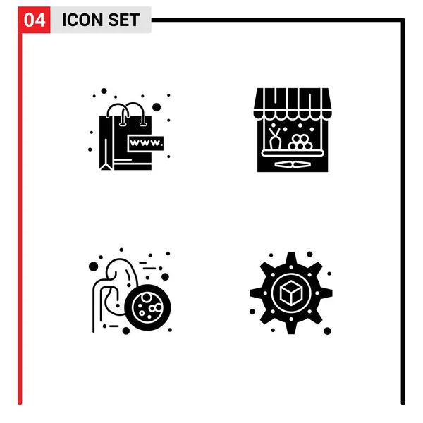 Stock Vector Icon Pack Mit Linienzeichen Und Symbolen Für Commerce — Stockvektor