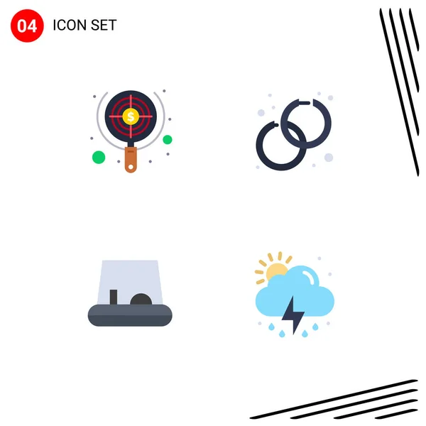 Signos Iconos Planos Universales Símbolos Búsqueda Pedal Enfoque Accesorio Nube — Vector de stock