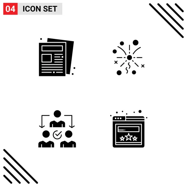 Creative Icons Modern Jelek Szimbólumok Hírek Delegálás Rutin Ünneplés Böngésző — Stock Vector