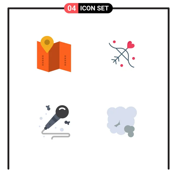 Stock Vector Icon Pack Líneas Signos Símbolos Para Mapa Música — Vector de stock