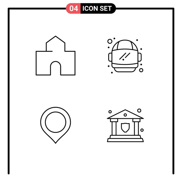 Creative Icons Modern Signs Symbols Architecture Map Landmark Helmet Mark — Stock Vector