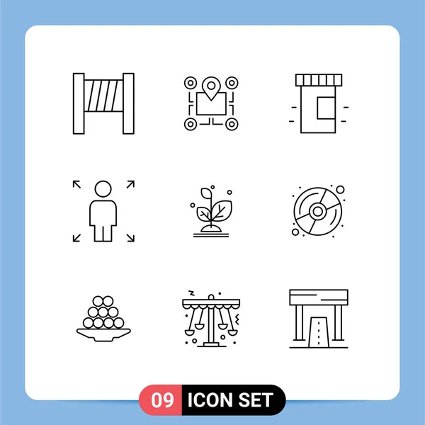 Conjunto Iconos Interfaz Usuario Moderna Símbolos Signos Para Disco Crecimiento — Vector de stock