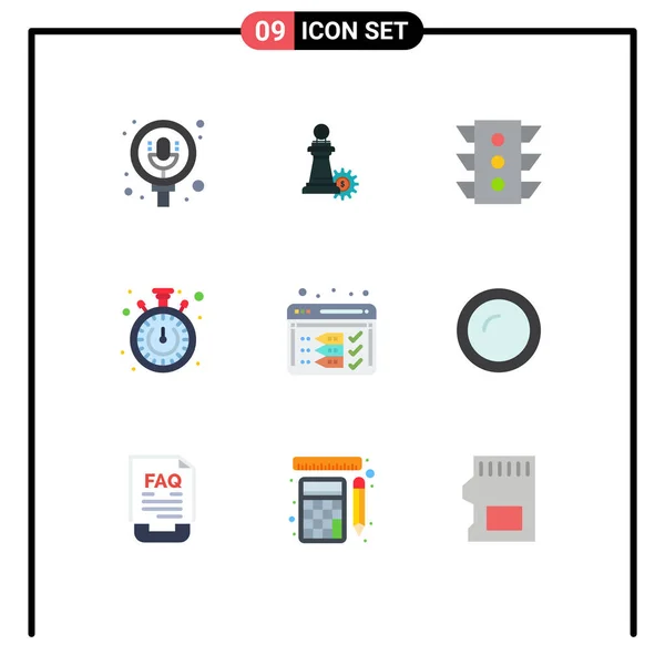 Icône Vectorielle Stock Paquet Signes Symboles Ligne Pour Développement Minuterie — Image vectorielle