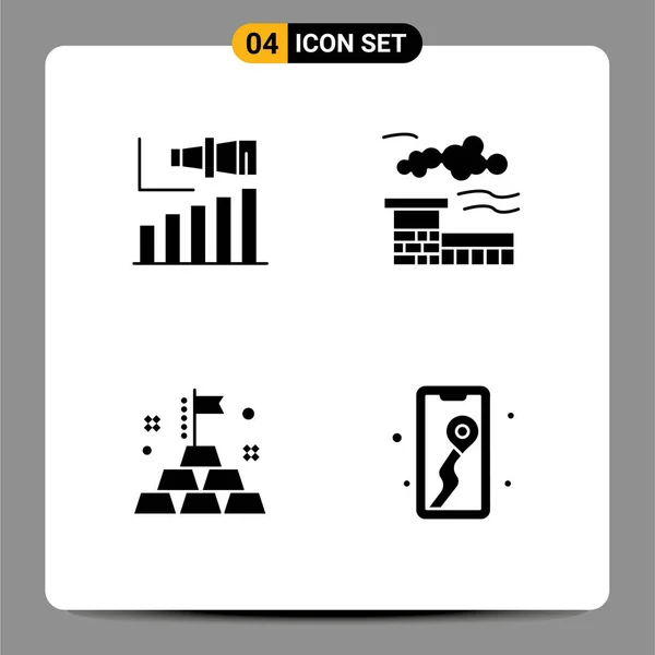 Conjunto Iconos Interfaz Usuario Moderna Símbolos Signos Para Negocios Inversión — Vector de stock