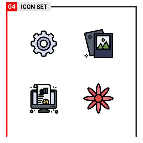 Creative Icons Modern Signs Symbols Basic Dashboard Wheel Photo Monitor — Stock Vector