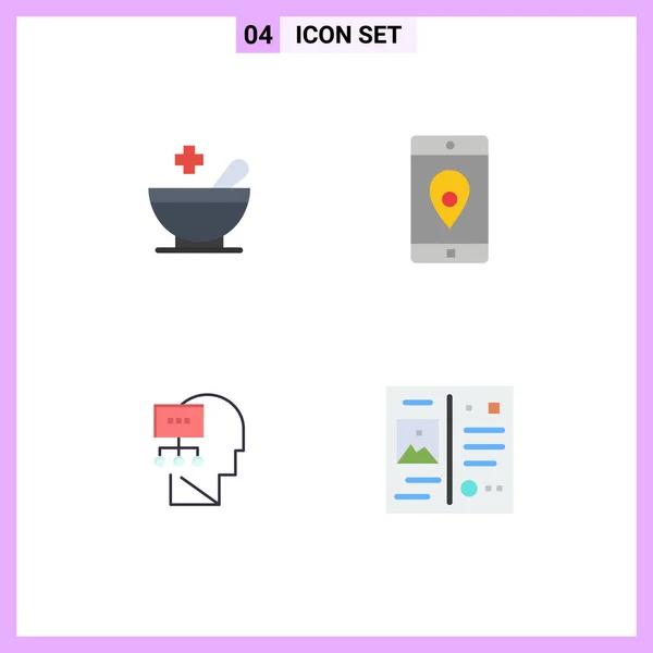 User Interface Pack Basic Flat Icons Medical Theory Application Location — Stock Vector