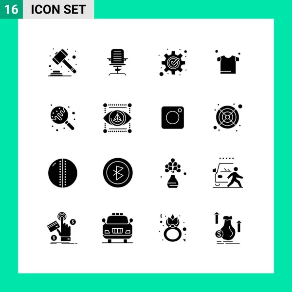 Universal Icon Symbols Group Modern Solid Glyphen Bonbons Trocknen Möbel — Stockvektor