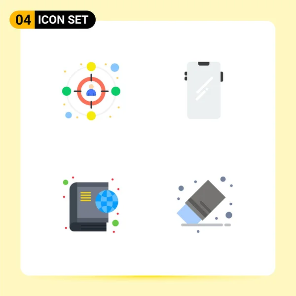 Flat Icon Koncept Pro Webové Stránky Mobilní Apps Publikum Zeměkoule — Stockový vektor