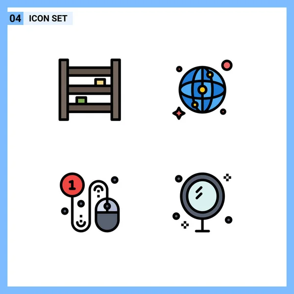 Iconos Creativos Signos Símbolos Modernos Gabinete Comprar Interior Mapa Pagar — Vector de stock