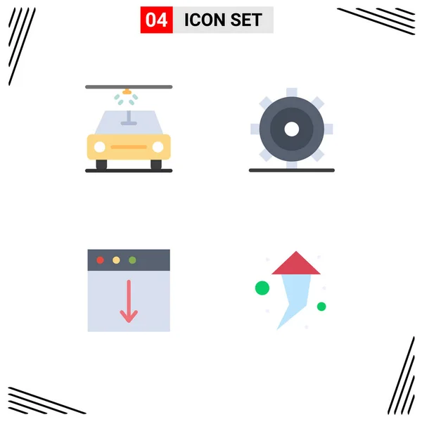 Benutzeroberfläche Flaches Icon Pack Moderner Zeichen Und Symbole Für Auto — Stockvektor