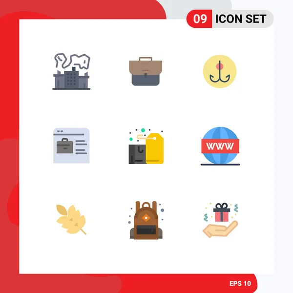 Creative Icons Modern Jelek Szimbólumok Doboz Online Portfolió Csali Munka — Stock Vector