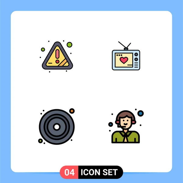 Universal Icon Symbols Group Modern Filledline Flat Colors Alert Disk — Stockový vektor